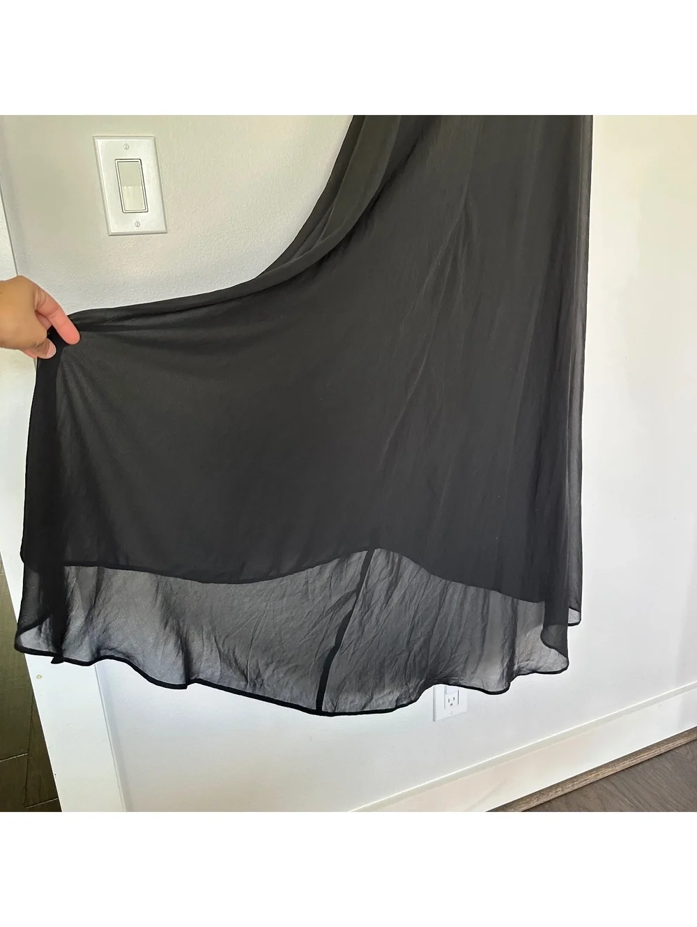 Victoria's Secret Black Strapless Maxi Hi Low Sheer Cover up Dress Size Small